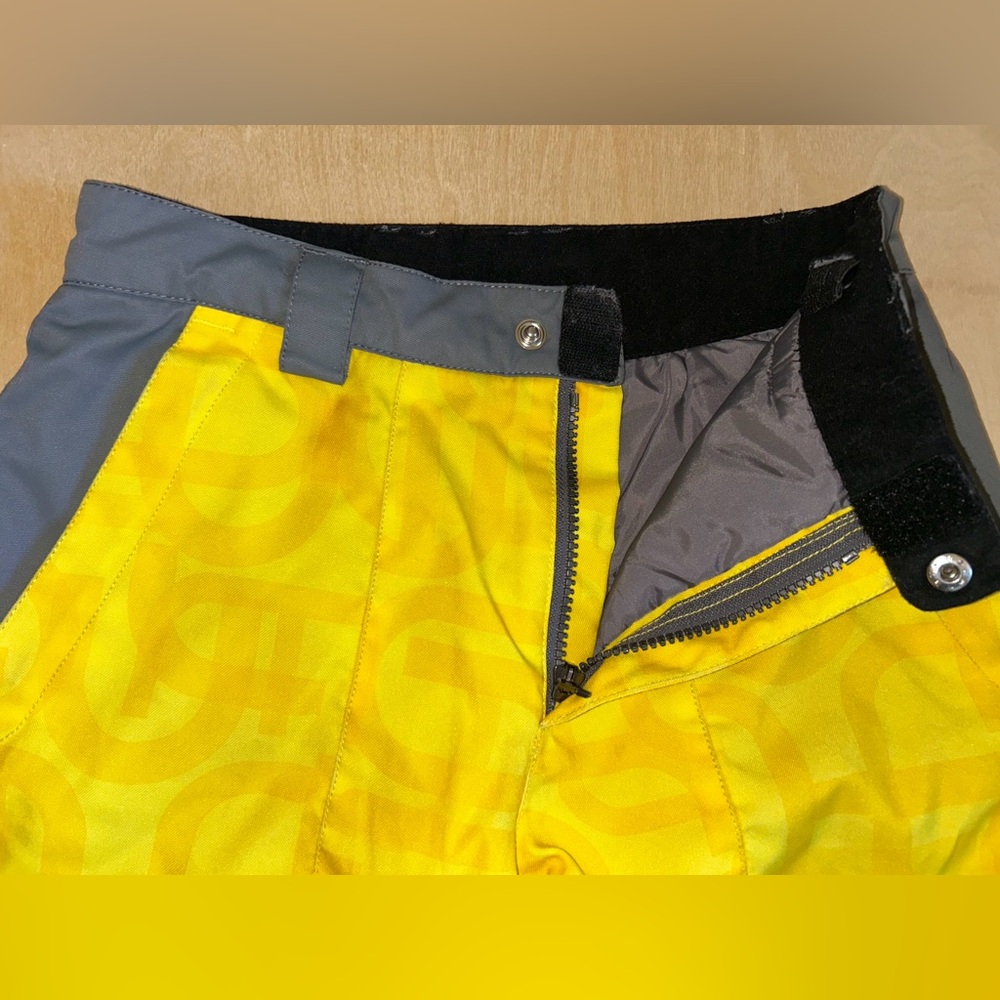 Obermeyer EXTENDED LENGTH Junior Sz 10 Snow Ski Snowboard Pants Yellow Black - Picture 16 of 16